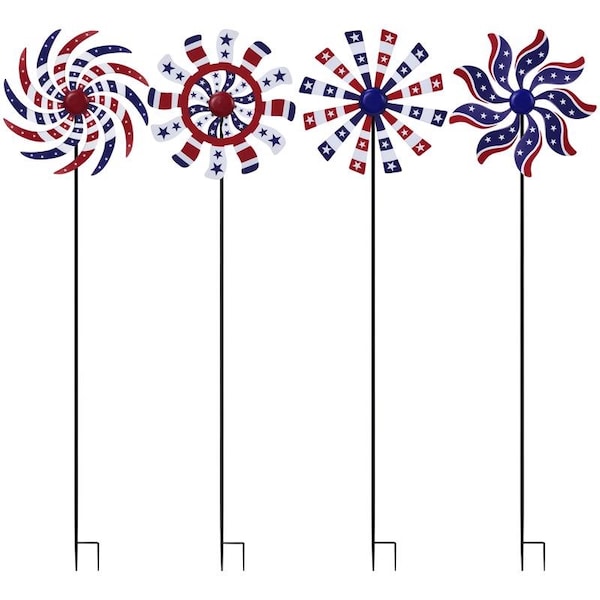 Alpine Alpine Multicolored Metal 37 in. H Patriotic Windmill Outdoor Garden Stake QYY248A-301 - main